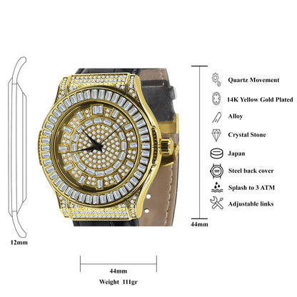 Conspicious Bling Leather Watch | 5110362