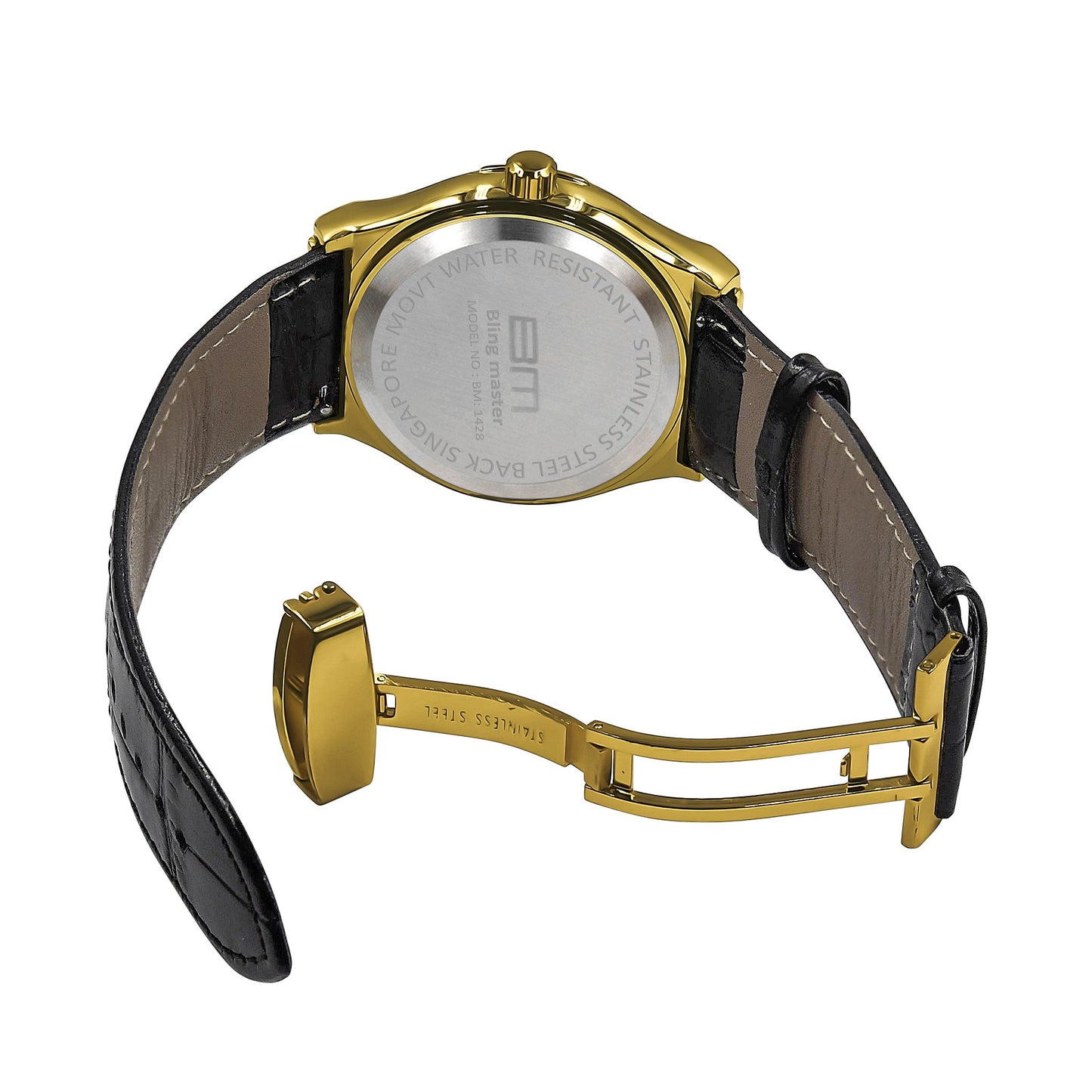 Conspicious Bling Leather Watch | 5110362