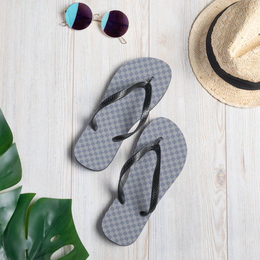 Grey Blue Mens Womans Flip-Flops